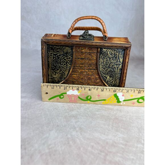 Vintage Wooden and Metal Purse Mod 1960s 1970s Handbag - Picture 7 of 9
